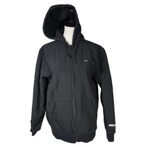 SUPREME Men's Large Windstopper Black Hooded Zip-Up Hooded Jacket